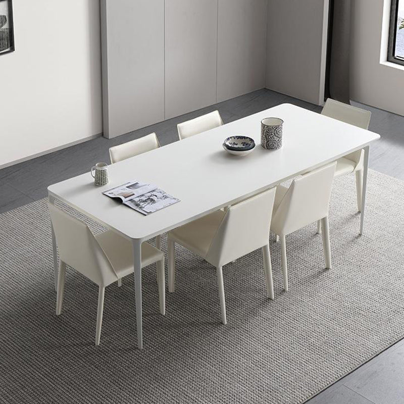 Contemporary 1/4/5/6/7 Pieces Dining Chairs Set Rectangle Stone Furniture in White