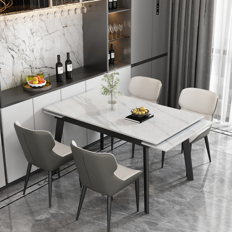 Contemporary 1/4/5/7 Pieces Dining Chairs Set Stone Rectangle Furniture in White