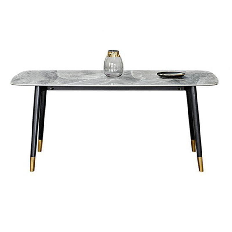 Nordic 1/4/5/7 Pieces Furniture Rectangle Stone Dining Table Set in Gray
