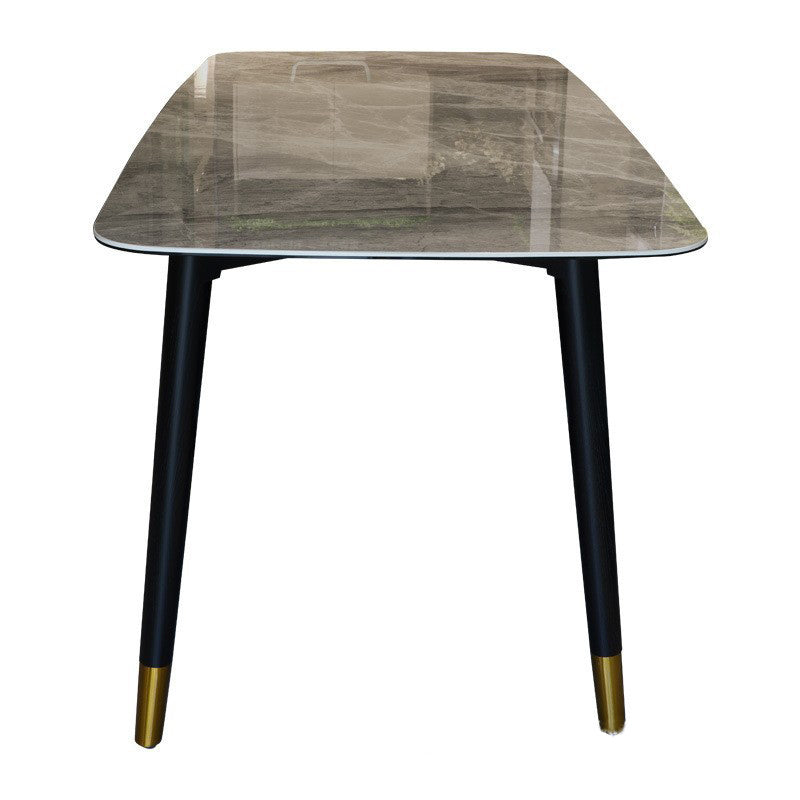Nordic 1/4/5/7 Pieces Furniture Rectangle Stone Dining Table Set in Gray