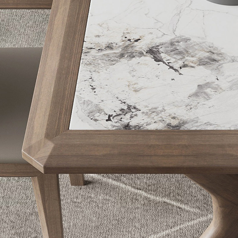 Contemporary Style 1/2/3/5/7 Pieces Dining Chairs Set Rectangle Stone Furniture in White