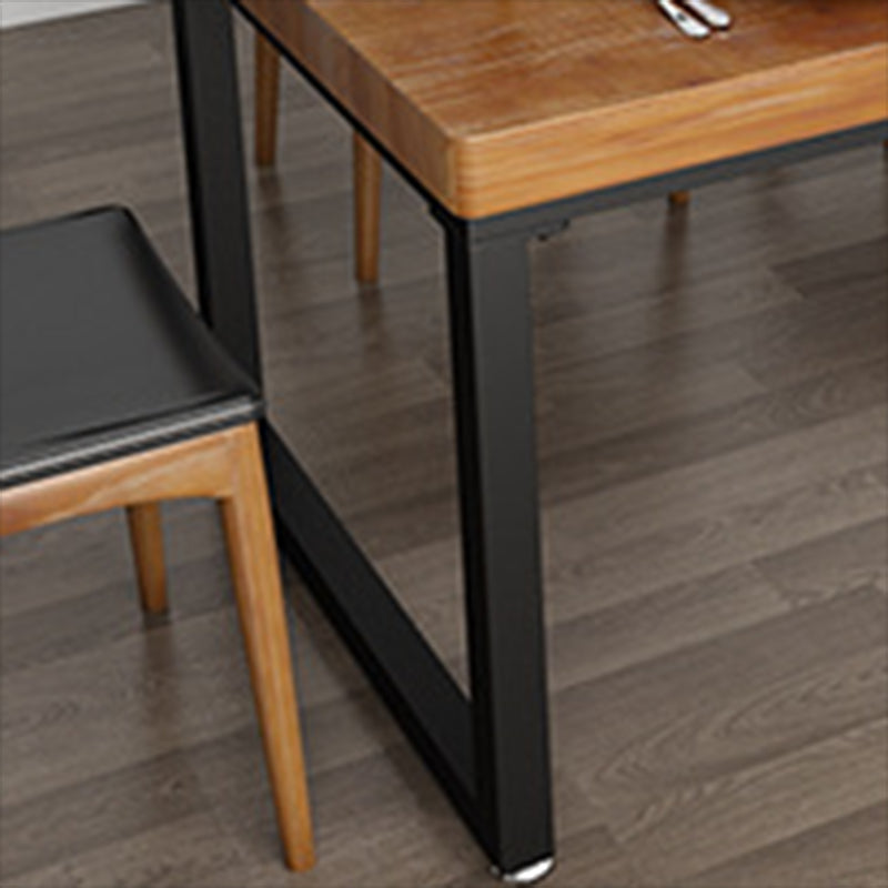 Industrial 1/2/5 Pieces Furniture Solid Wood Rectangle Dining Room Set in Brown