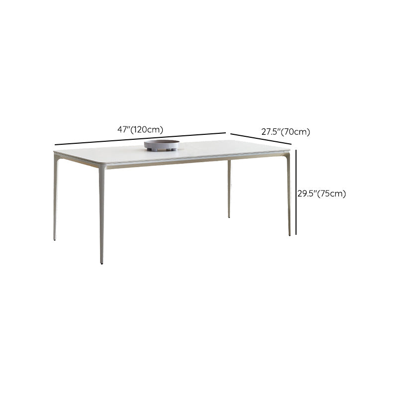 Modern Style 1/2/5/7 Pieces Dining Chairs Set Rectangle Stone Furniture in White