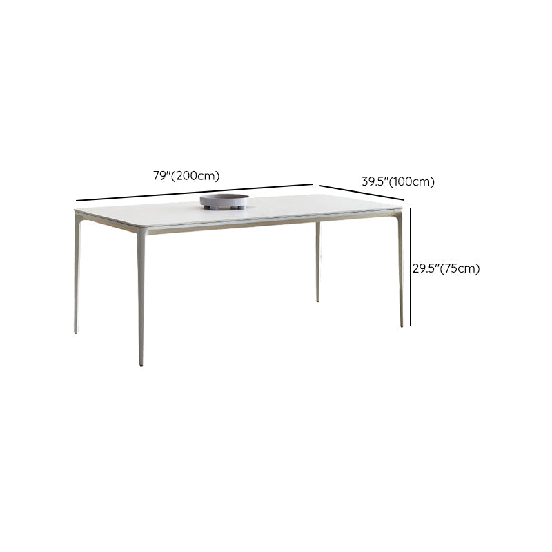 Modern Style 1/2/5/7 Pieces Dining Chairs Set Rectangle Stone Furniture in White