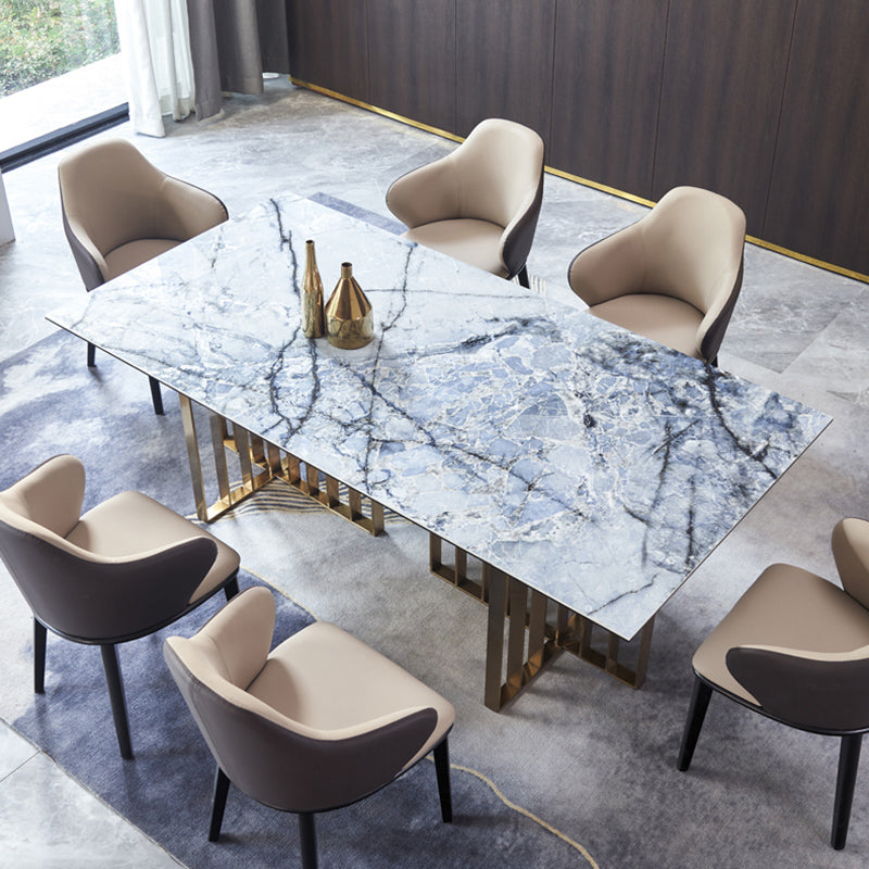 Nordic Style 1/2/5/7 Pieces Dining Chairs Set Rectangle Stone Furniture in Gray