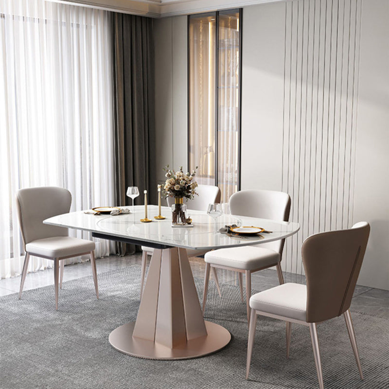 Modern 1/2/5/7 Pieces Dining Set Stone Collapsible Dining Table for Dining Room