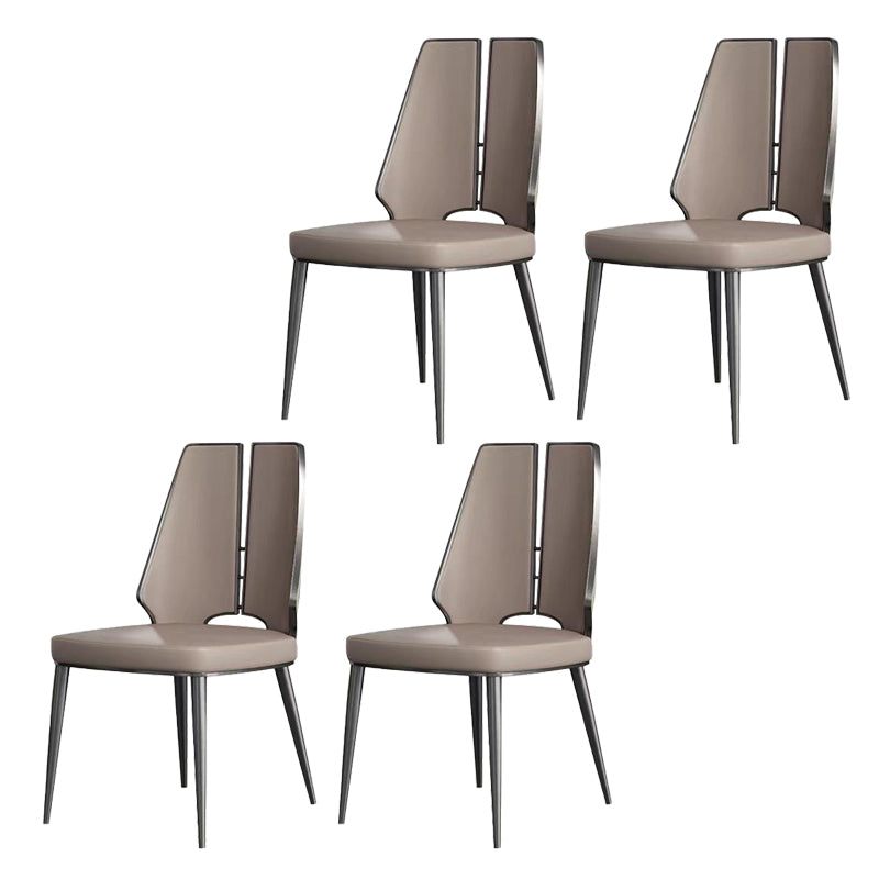 Glam Style Side Chair Metal Open Back Dining Room Chair for Indoor