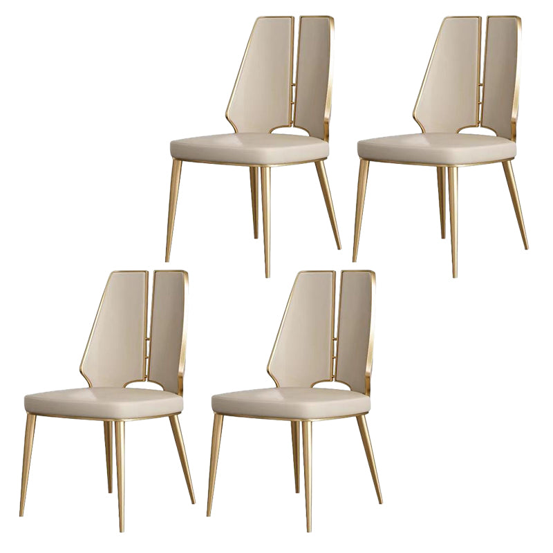 Glam Style Side Chair Metal Open Back Dining Room Chair for Indoor