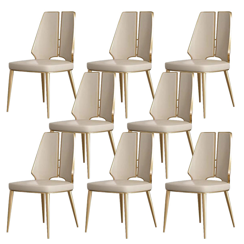Glam Style Side Chair Metal Open Back Dining Room Chair for Indoor