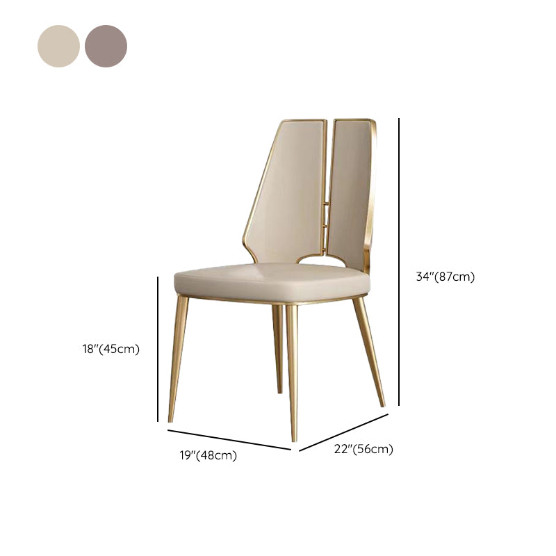 Glam Style Side Chair Metal Open Back Dining Room Chair for Indoor