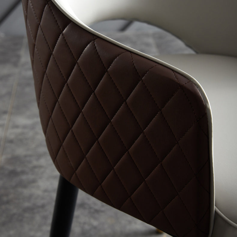 Faux Leather Dining Chairs Open Back Dining Side Chair for Home