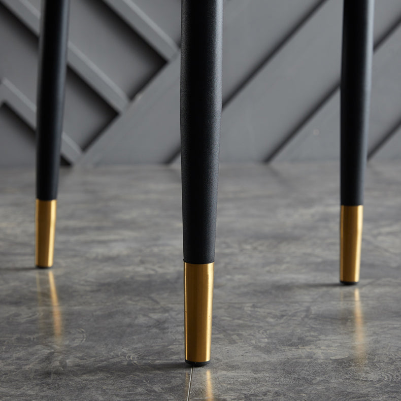 Faux Leather Dining Chairs Open Back Dining Side Chair for Home