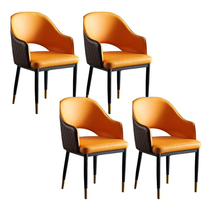 Faux Leather Dining Chairs Open Back Dining Side Chair for Home