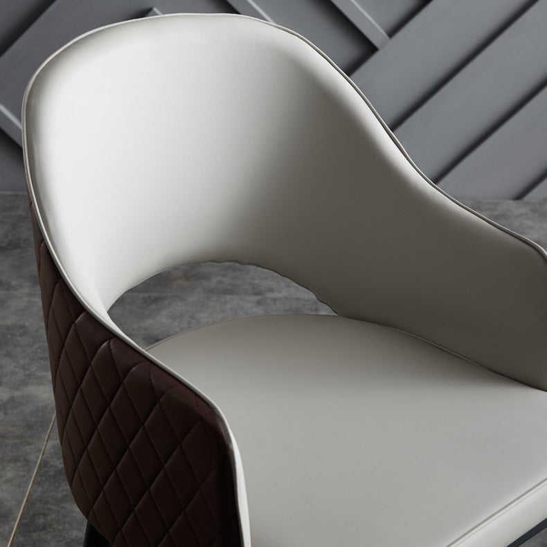 Faux Leather Dining Chairs Open Back Dining Side Chair for Home