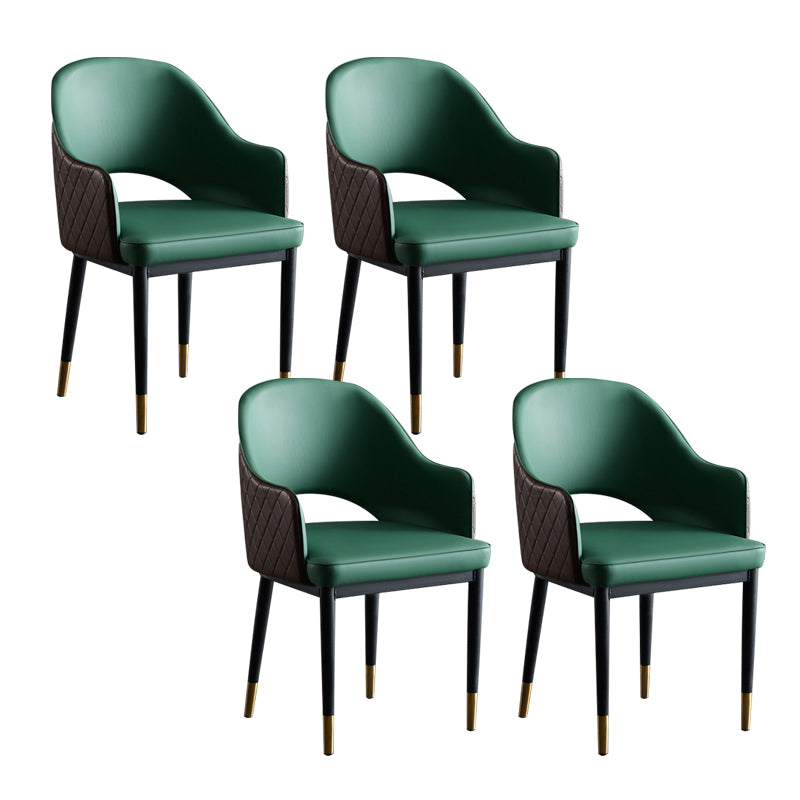 Faux Leather Dining Chairs Open Back Dining Side Chair for Home