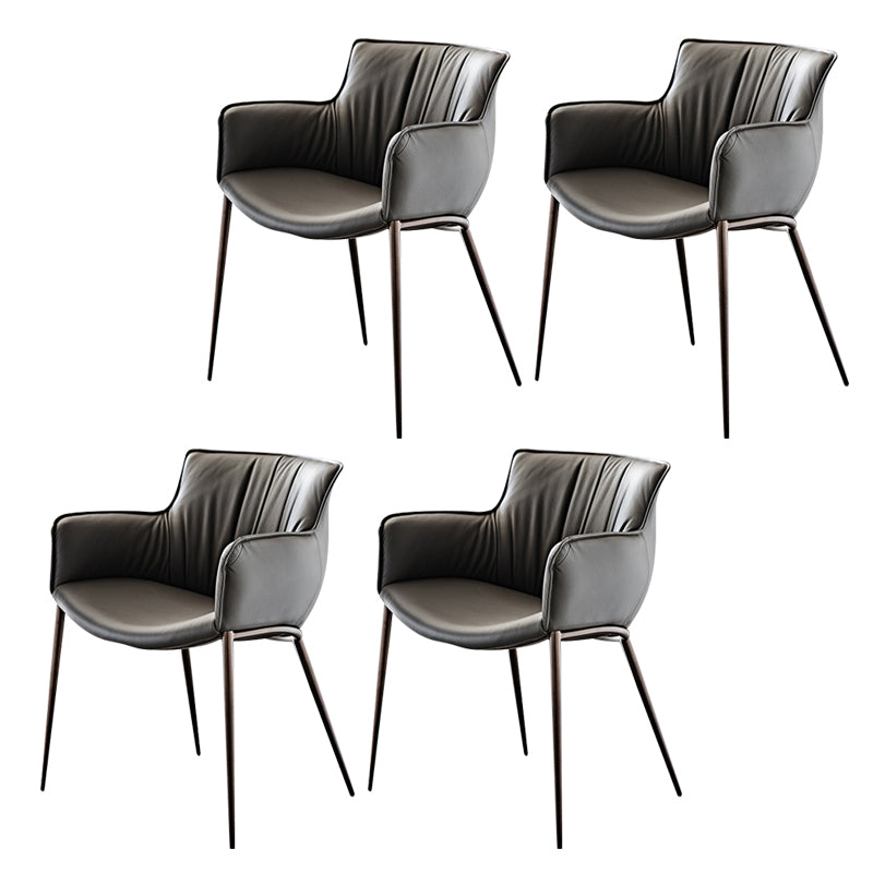 Industrial Arm Chair Metal Solid Back Dining Room Chair for Dining Room