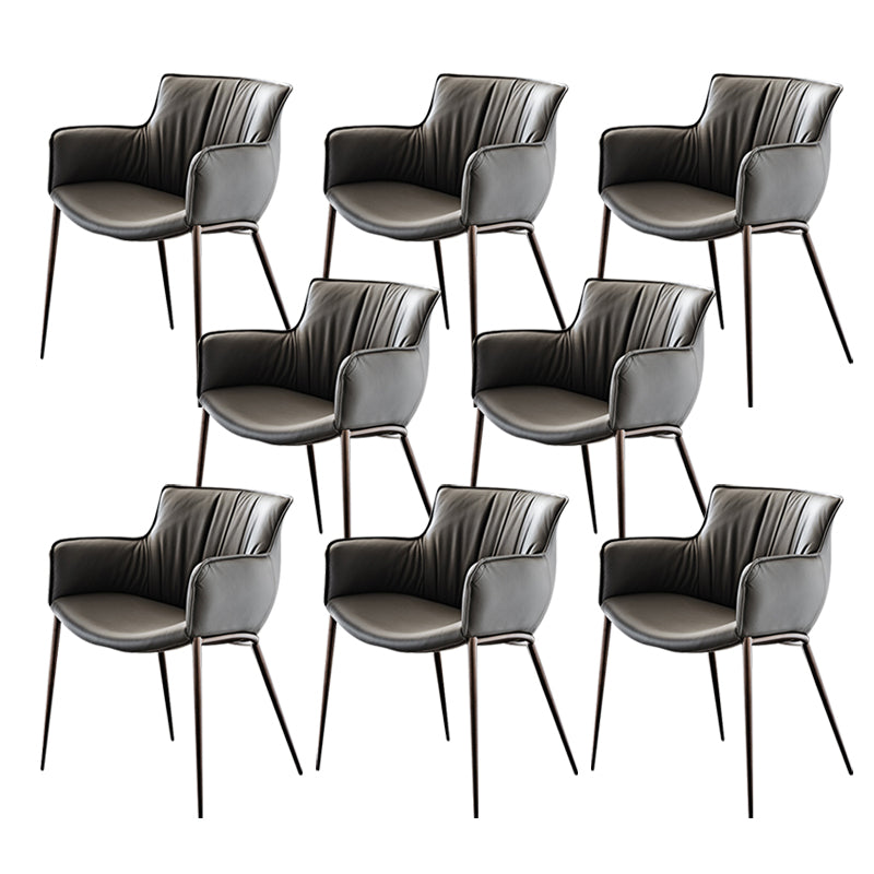 Industrial Arm Chair Metal Solid Back Dining Room Chair for Dining Room