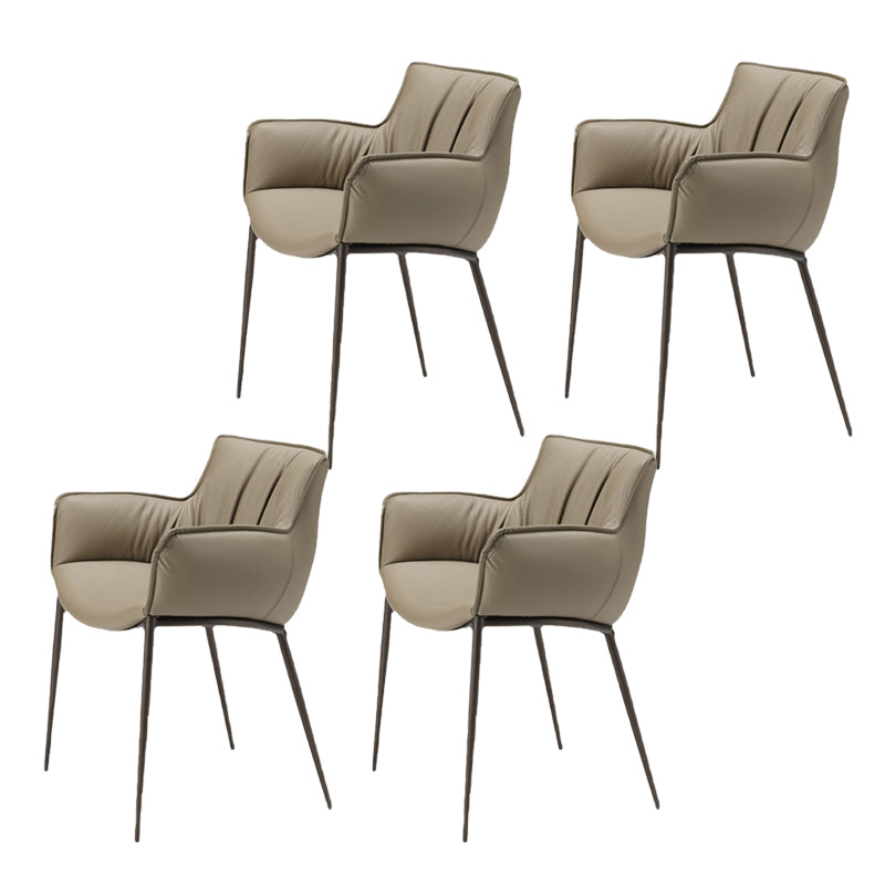 Industrial Arm Chair Metal Solid Back Dining Room Chair for Dining Room