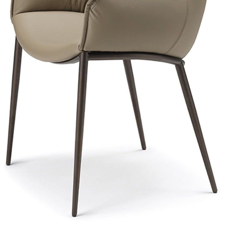 Industrial Arm Chair Metal Solid Back Dining Room Chair for Dining Room