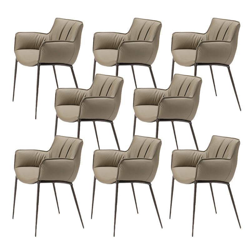 Industrial Arm Chair Metal Solid Back Dining Room Chair for Dining Room