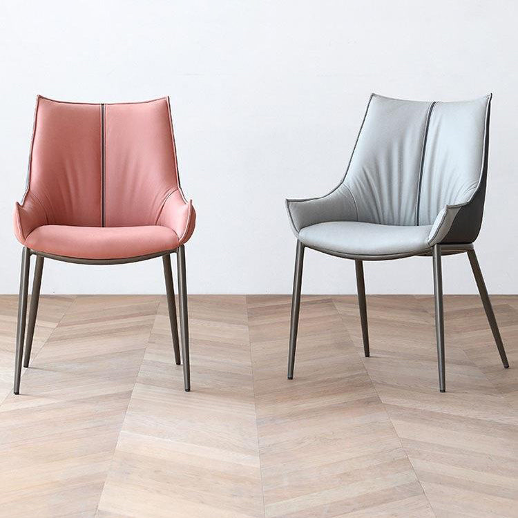 Industrial Arm Chair Metal Solid Back Dining Room Chair for Indoor