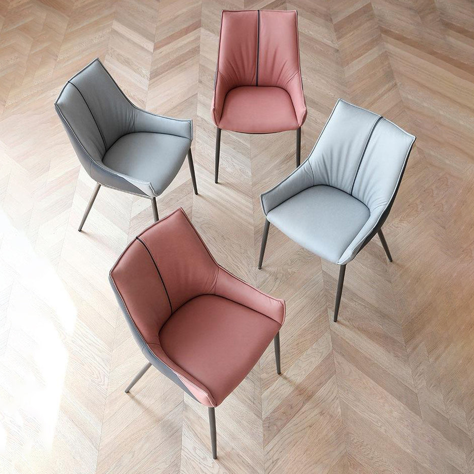 Industrial Arm Chair Metal Solid Back Dining Room Chair for Indoor