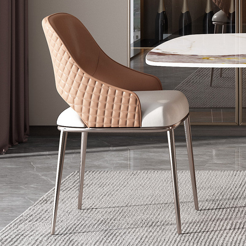 Contemporary Arm Chair Metal Open Back Dining Room Chair for Home