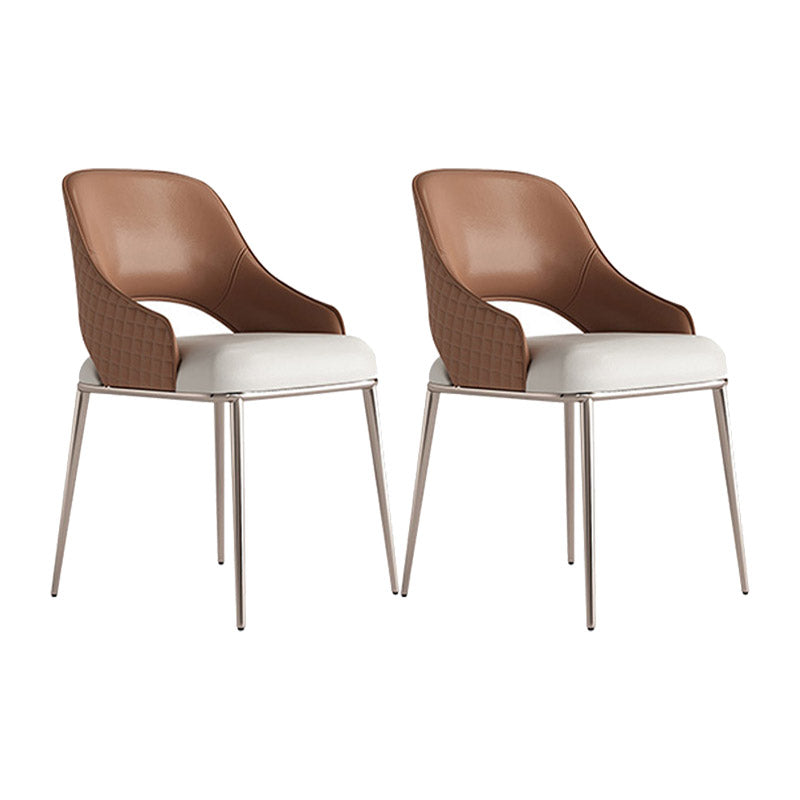 Contemporary Arm Chair Metal Open Back Dining Room Chair for Home