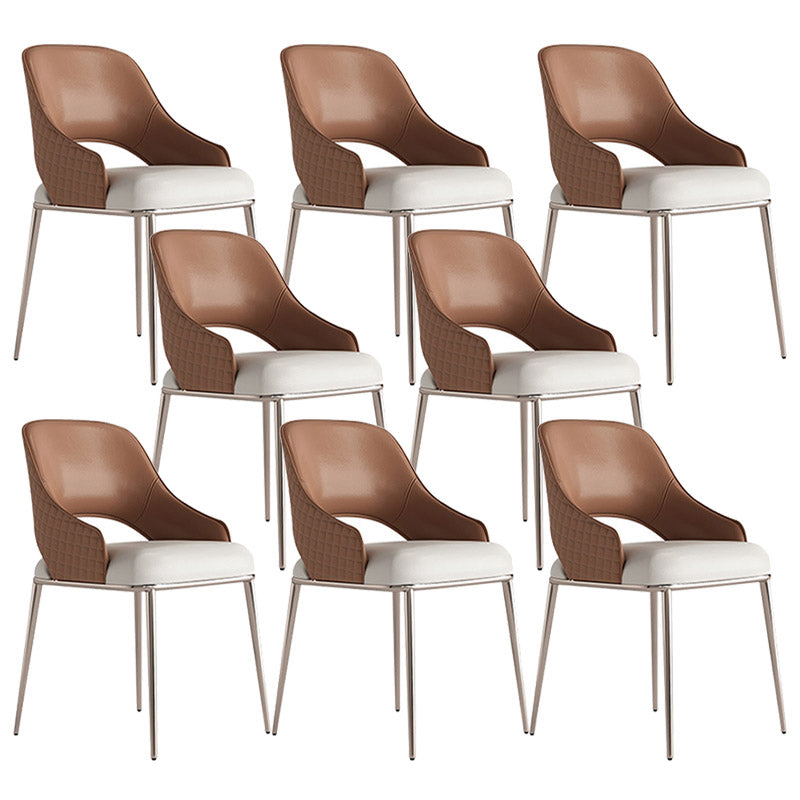 Contemporary Arm Chair Metal Open Back Dining Room Chair for Home