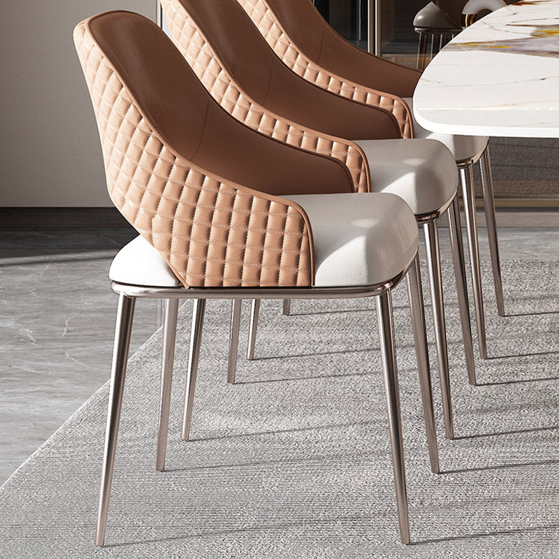 Contemporary Arm Chair Metal Open Back Dining Room Chair for Home