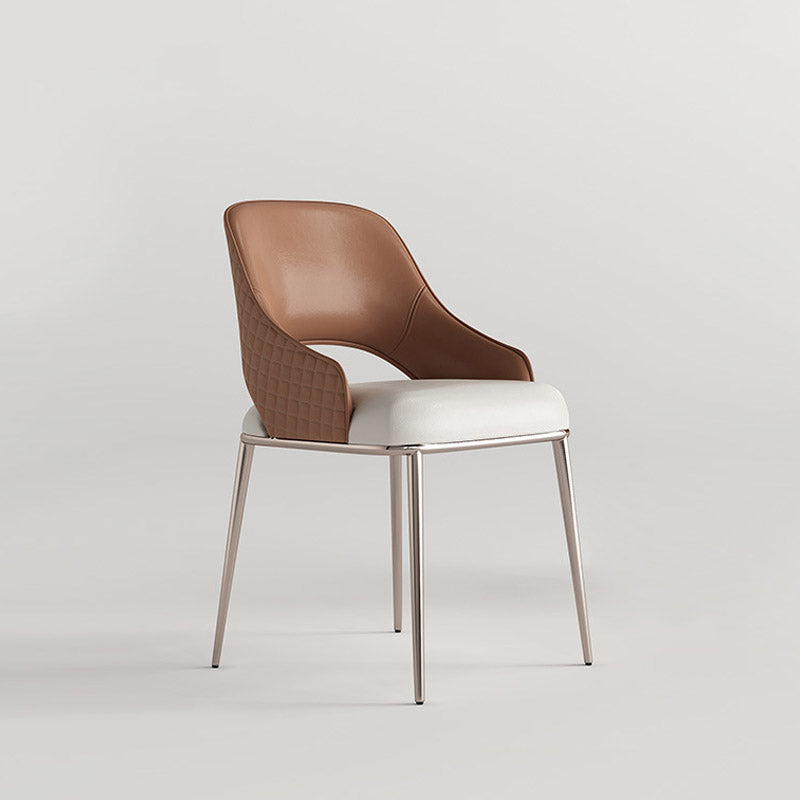 Contemporary Arm Chair Metal Open Back Dining Room Chair for Home