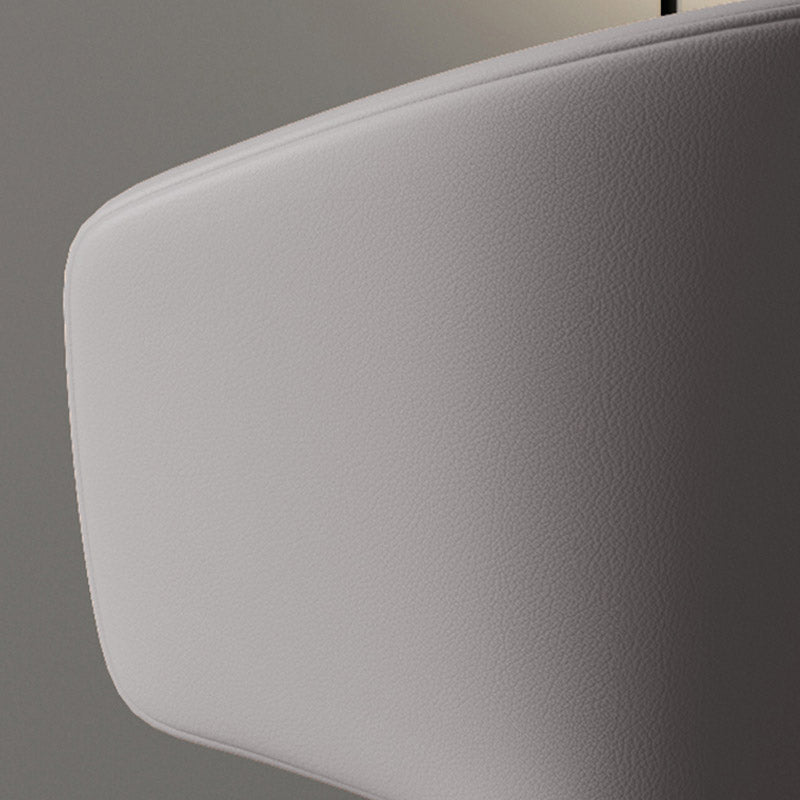 Modern Arm Chair Faux Leather Solid Back Dining Room Chair for Indoor