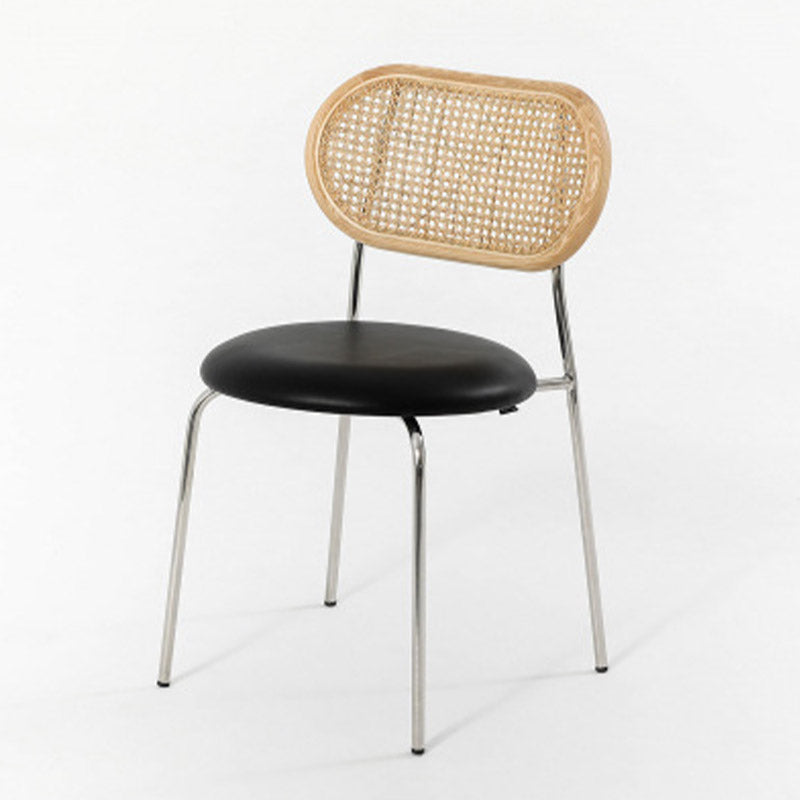 Faux Leather Side Chair Nordic Open Back Side Chair for Home