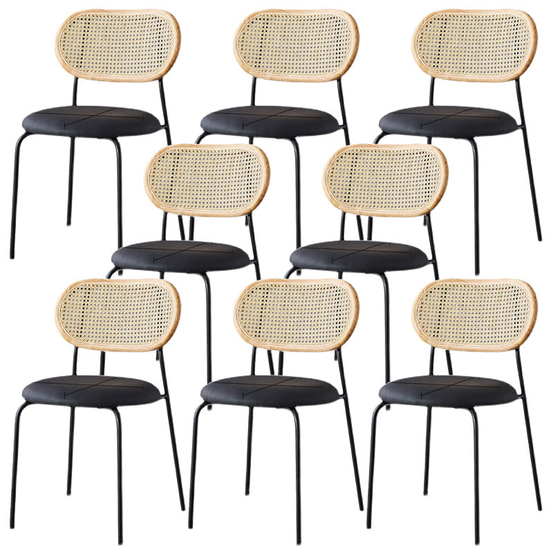 Faux Leather Side Chair Nordic Open Back Side Chair for Home