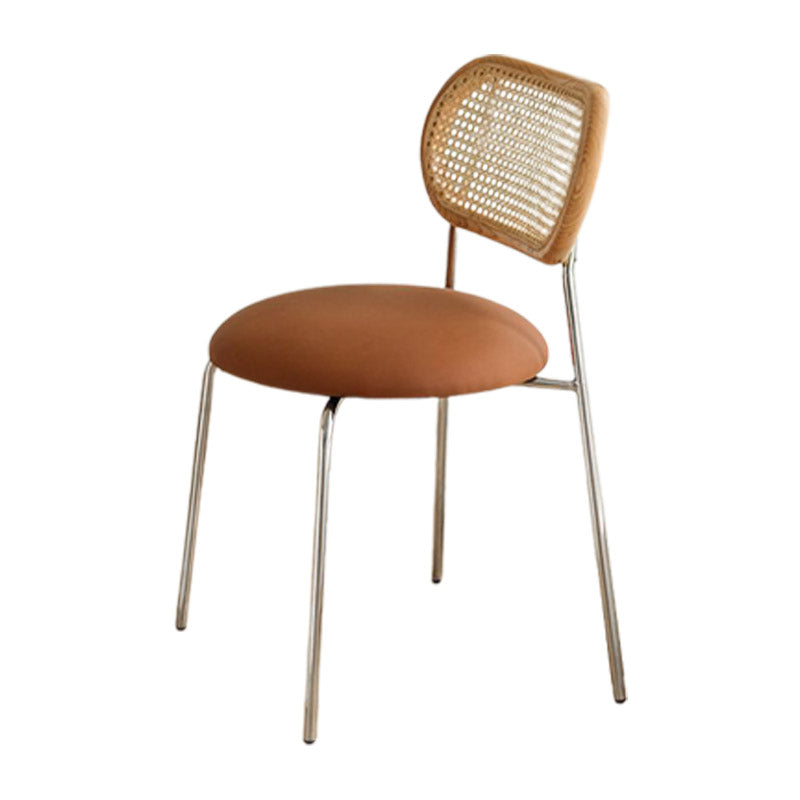 Faux Leather Side Chair Nordic Open Back Side Chair for Home