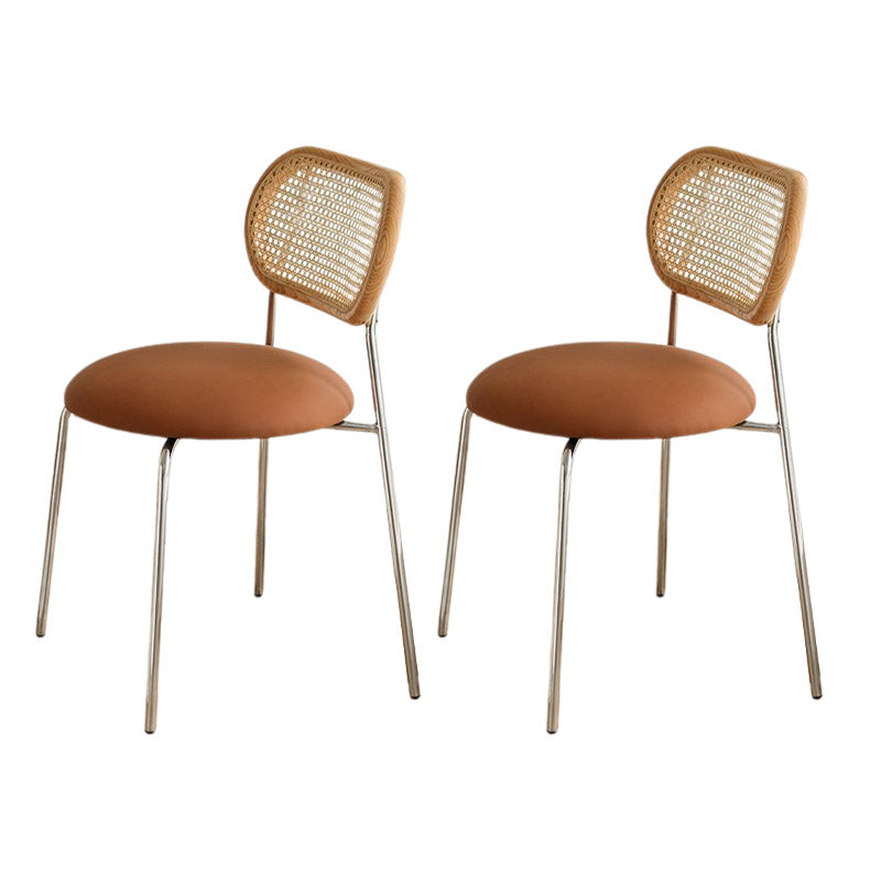 Faux Leather Side Chair Nordic Open Back Side Chair for Home