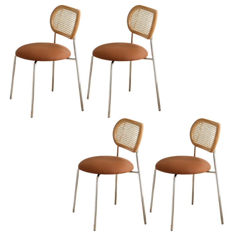 Faux Leather Side Chair Nordic Open Back Side Chair for Home