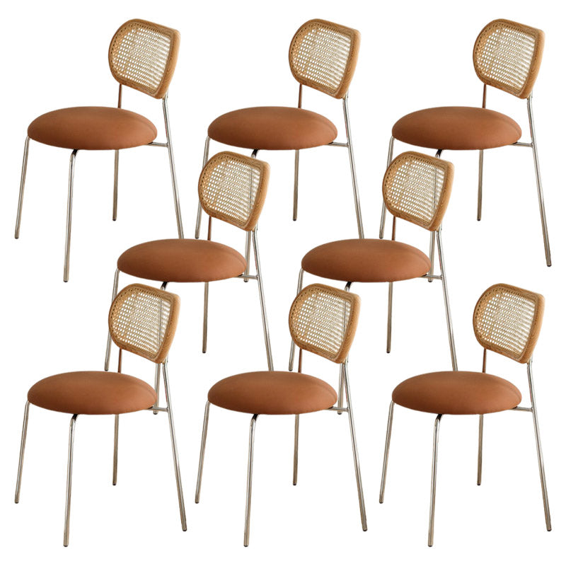 Faux Leather Side Chair Nordic Open Back Side Chair for Home