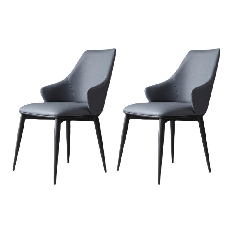 Industrial Style Arm Chair Metal Solid Back Dining Room Chair for Home