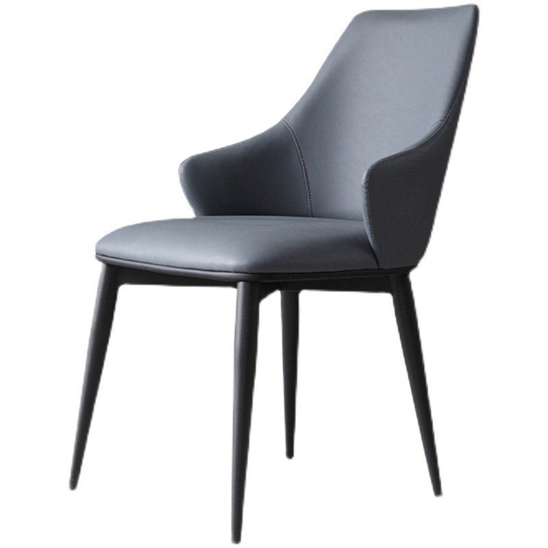 Industrial Style Arm Chair Metal Solid Back Dining Room Chair for Home