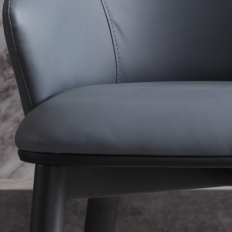 Industrial Style Arm Chair Metal Solid Back Dining Room Chair for Home