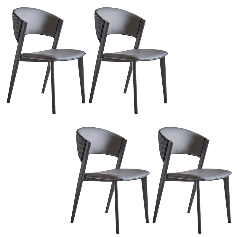 Modern Style Side Chair Open Back Metal Dining Room Chair for Kitchen