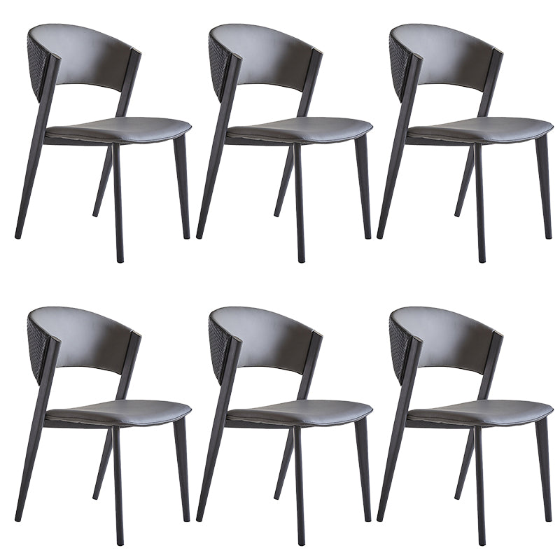 Modern Style Side Chair Open Back Metal Dining Room Chair for Kitchen