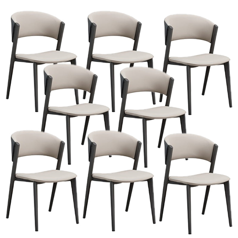 Modern Style Side Chair Open Back Metal Dining Room Chair for Kitchen