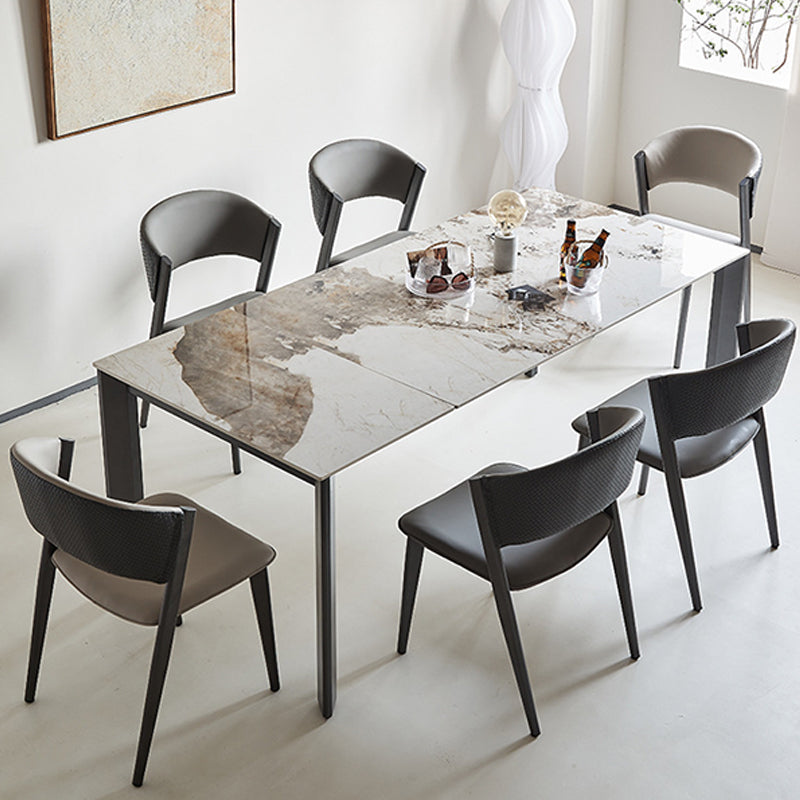 Modern Style Side Chair Open Back Metal Dining Room Chair for Kitchen