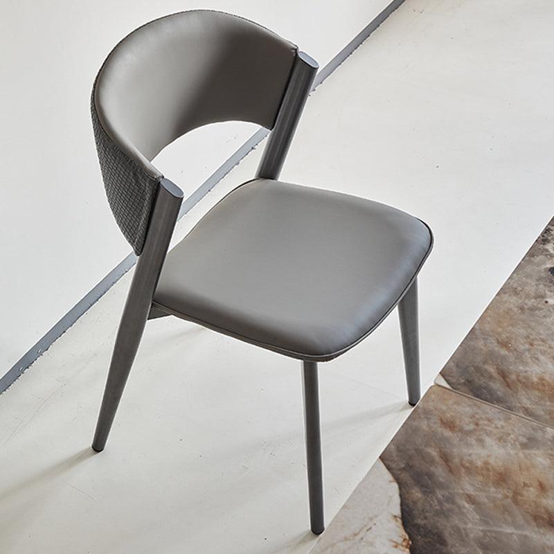 Modern Style Side Chair Open Back Metal Dining Room Chair for Kitchen