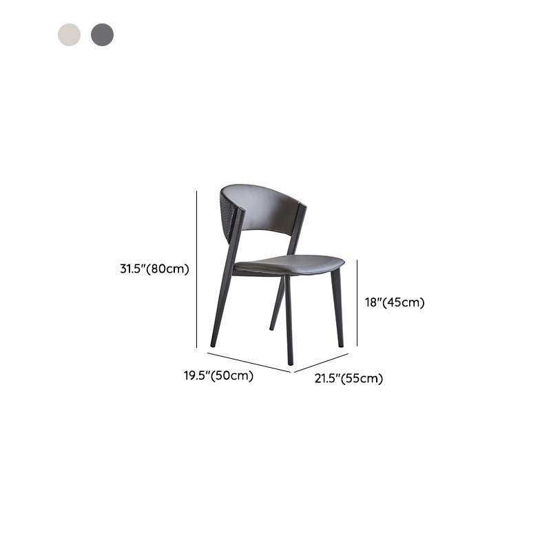 Modern Style Side Chair Open Back Metal Dining Room Chair for Kitchen