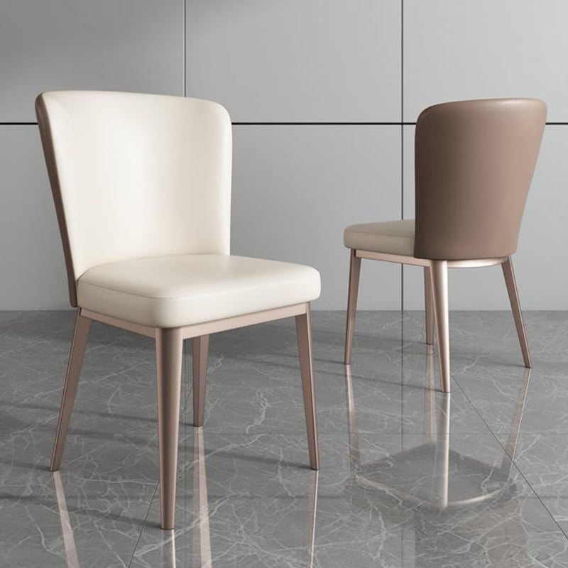 Modern Side Chair Metal Solid Back Dining Room Chair for Kitchen