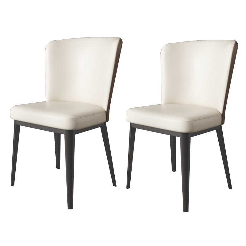 Modern Side Chair Metal Solid Back Dining Room Chair for Kitchen