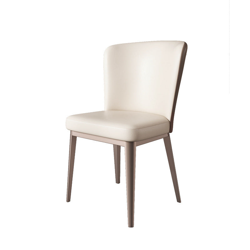 Modern Side Chair Metal Solid Back Dining Room Chair for Kitchen